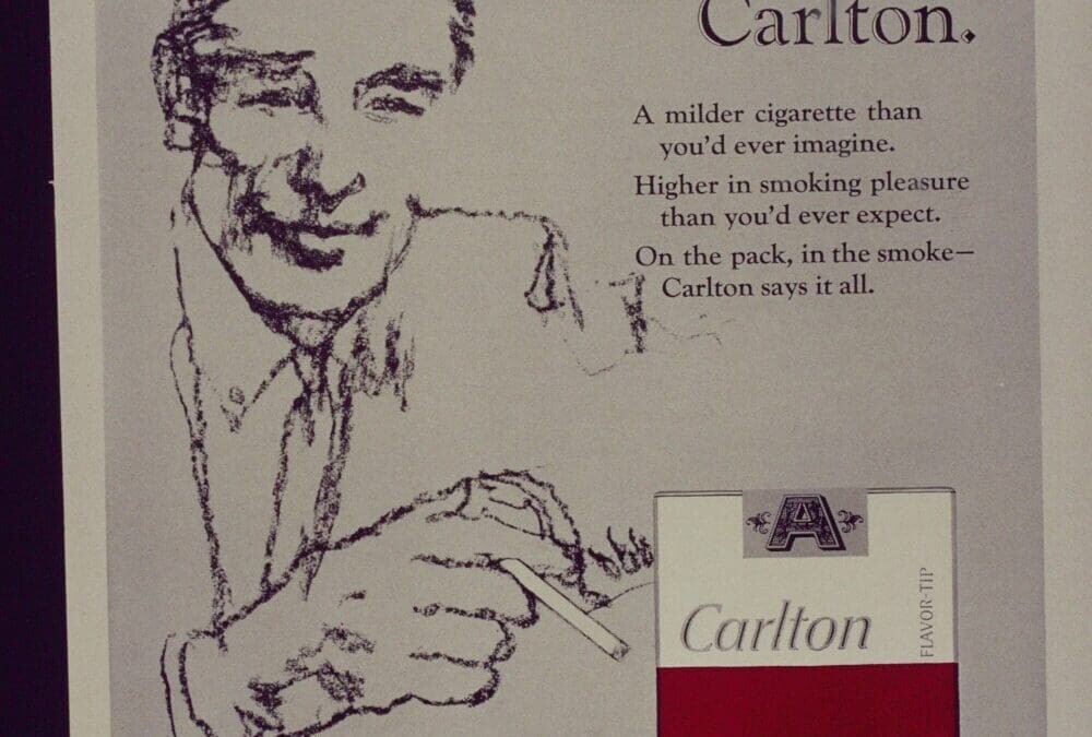 The world is light the cigarette is Carlton