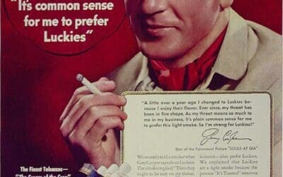 Gary Cooper says “its common sense for me to prefer Luckies”