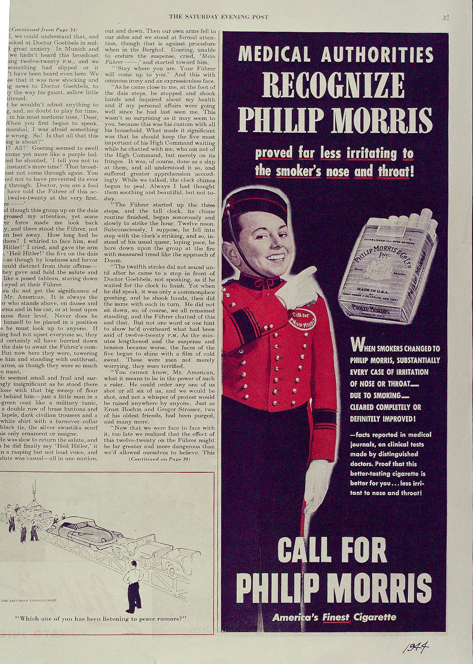 No curative power is claimed for Philip Morris - but an ounce of prevention is worth a pound of cure, 1945 - phil06.19