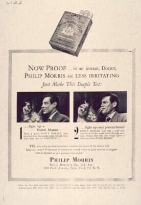 Now Proof?in an instant, Doctor, Philip Morris are Less Irritating Just make this simple test