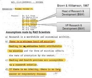 1967 R&D Findings: “Smoking is an addictive habit”